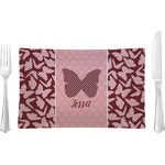 Polka Dot Butterfly Rectangular Glass Lunch / Dinner Plate - Single or Set (Personalized)