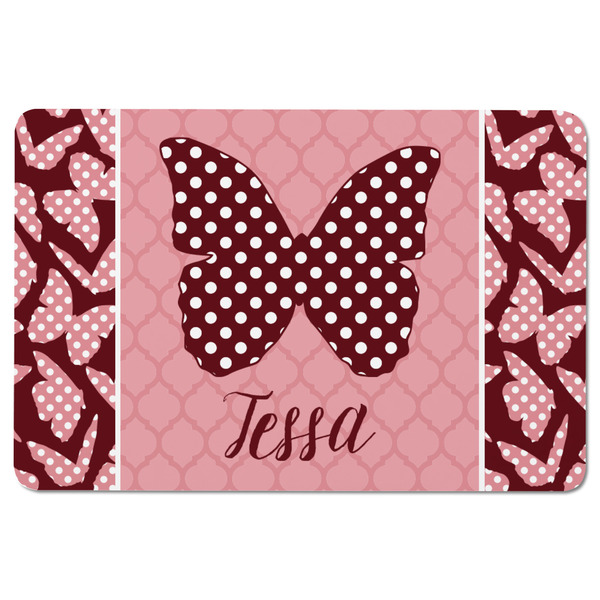 Polka Dot Butterfly Rectangular Fridge Magnet - FRONT