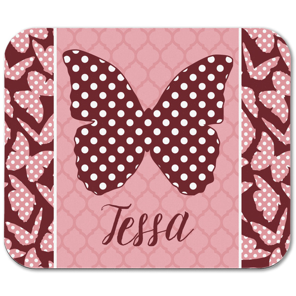 Polka Dot Butterfly Rectangular Mouse Pad - APPROVAL