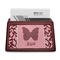 Polka Dot Butterfly Red Mahogany Business Card Holder - Straight