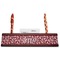 Polka Dot Butterfly Red Mahogany Nameplates with Business Card Holder - Straight