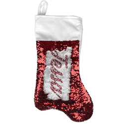 Polka Dot Butterfly Reversible Sequin Stocking - Red (Personalized)