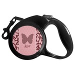 Polka Dot Butterfly Retractable Dog Leash - Large (Personalized)