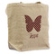 Polka Dot Butterfly Reusable Cotton Grocery Bag - Front View