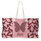 Polka Dot Butterfly Large Rope Tote Bag - Front View