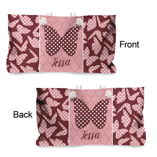 Polka Dot Butterfly Large Rope Tote - From & Back View