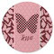 Polka Dot Butterfly Round Rubber Backed Coaster (Personalized)