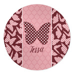 Polka Dot Butterfly 5' Round Indoor Area Rug (Personalized)