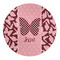 Polka Dot Butterfly Round Indoor Rug - Front/Main