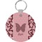 Polka Dot Butterfly Round Keychain (Personalized)