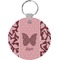 Polka Dot Butterfly Round Plastic Keychain (Personalized)