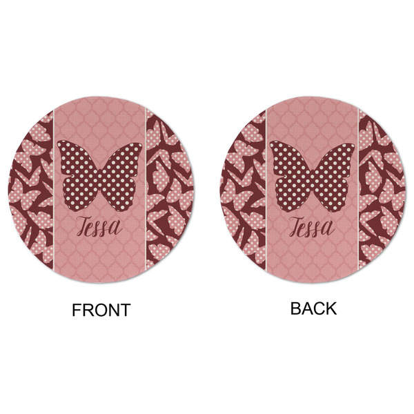 Polka Dot Butterfly Round Linen Placemats - APPROVAL (double sided)