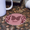 Polka Dot Butterfly Round Paper Coaster - Front