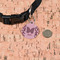 Polka Dot Butterfly Round Pet ID Tag - Small - In Context