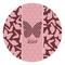 Polka Dot Butterfly Round Stone Trivet - Front View