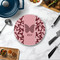 Polka Dot Butterfly Round Stone Trivet - In Context View