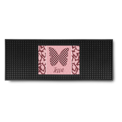 Polka Dot Butterfly Rubber Bar Mat (Personalized)