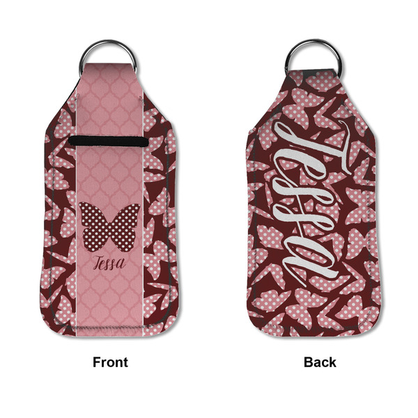 Polka Dot Butterfly Sanitizer Holder Keychain - Large APPROVAL (Flat)