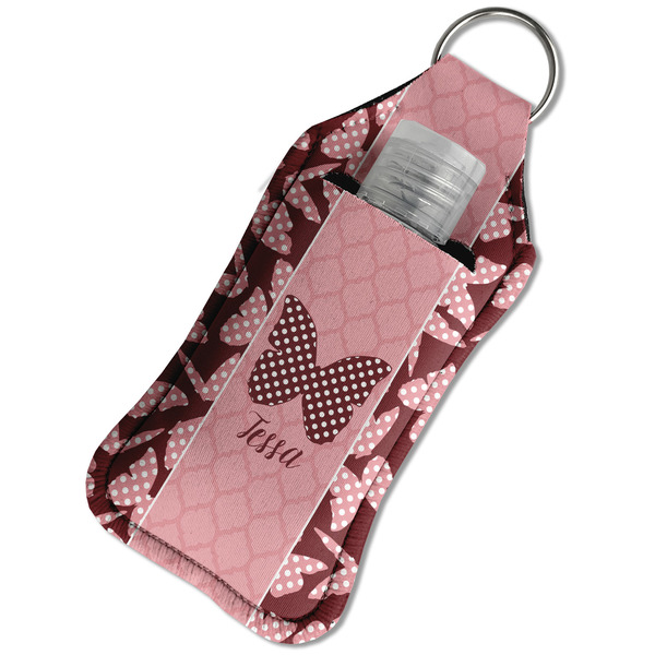 Polka Dot Butterfly Sanitizer Holder Keychain - Large in Case