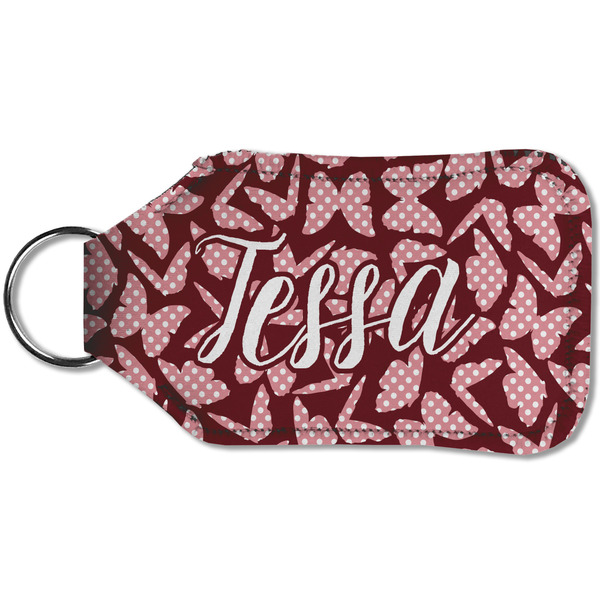 Polka Dot Butterfly Sanitizer Holder Keychain - Small (Back)