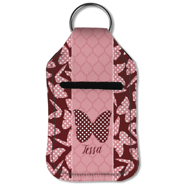 Polka Dot Butterfly Sanitizer Holder Keychain - Small (Front Flat)