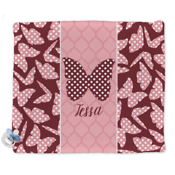 Custom Polka Dot Butterfly Security Blanket - Single Sided (Personalized)
