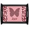 Polka Dot Butterfly Black Wooden Tray - Large (Personalized)