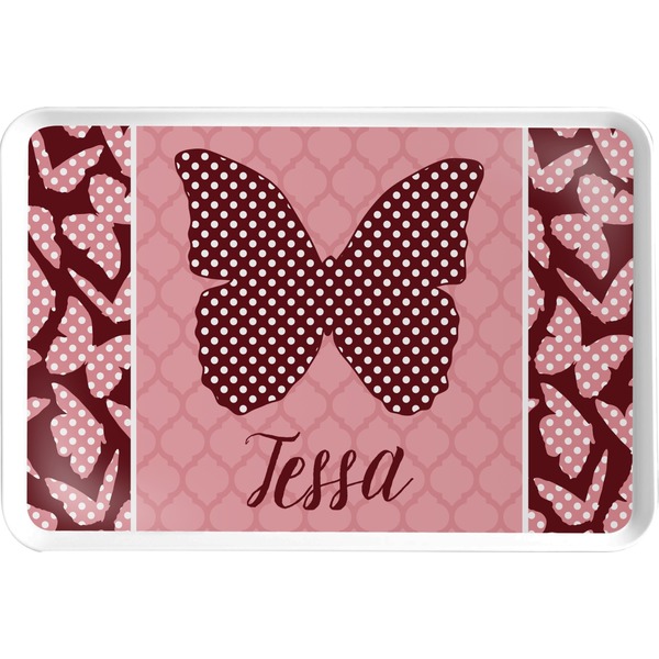 Custom Polka Dot Butterfly Serving Tray (Personalized)