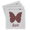 Polka Dot Butterfly Set of 4 Sandstone Coasters - Front View
