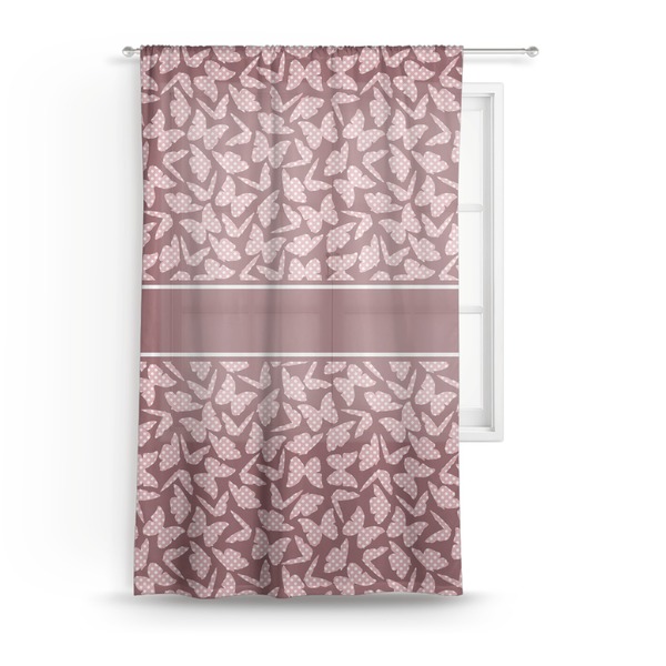 Custom Polka Dot Butterfly Sheer Curtain - 50"x84"