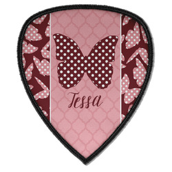 Polka Dot Butterfly Iron on Shield Patch A w/ Name or Text
