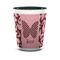 Polka Dot Butterfly Ceramic Shot Glass - 1.5 oz - Two Tone - Single (Personalized)