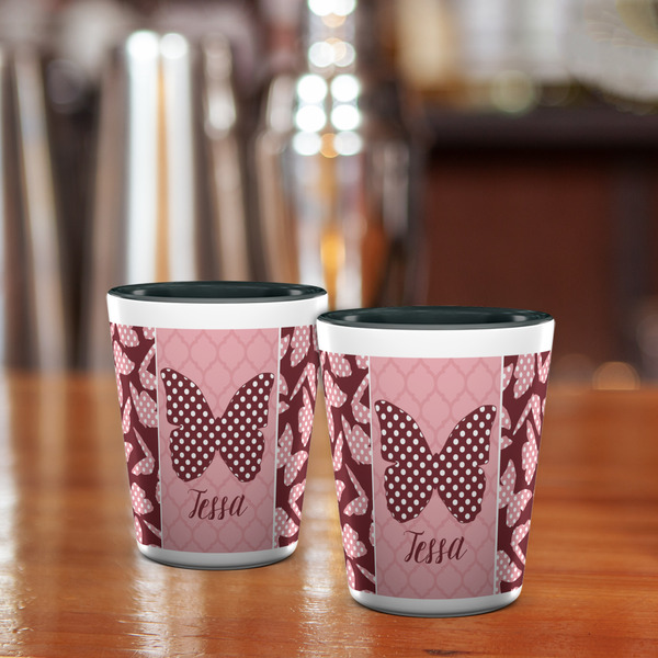 Polka Dot Butterfly Shot Glass - Two Tone - LIFESTYLE