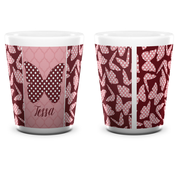 Polka Dot Butterfly Shot Glass - White - APPROVAL