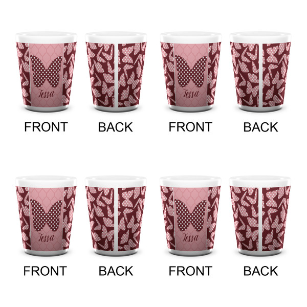 Polka Dot Butterfly Shot Glass - White - Set of 4 - APPROVAL