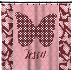 Polka Dot Butterfly Shower Curtain - Custom Size (Personalized)