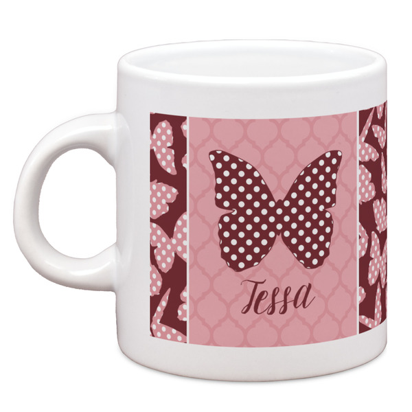 Custom Polka Dot Butterfly Espresso Cup (Personalized)