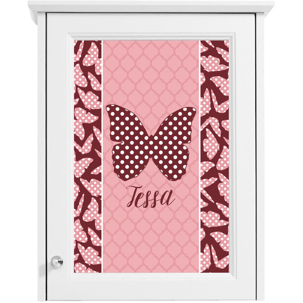 Polka Dot Butterfly Single White Cabinet Decal