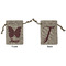 Polka Dot Butterfly Small Burlap Gift Bag - Front & Back (Personalized)