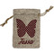 Polka Dot Butterfly Small Burlap Gift Bag - Front