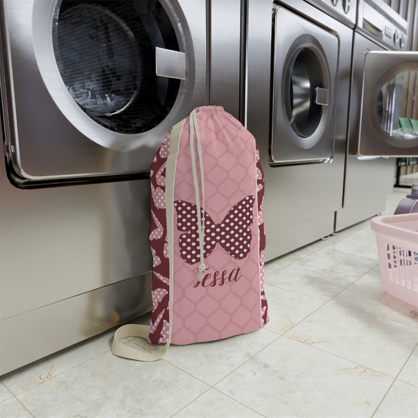 Polka Dot Butterfly Small Landry Bag - In Context