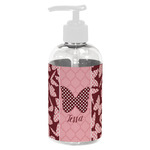 Polka Dot Butterfly Plastic Soap / Lotion Dispenser (8 oz - Small - White) (Personalized)