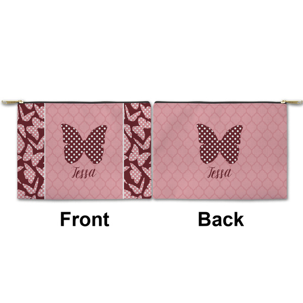 Polka Dot Butterfly Small Zipper Pouch Approval (Front and Back)