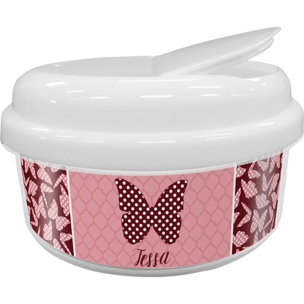 Custom Polka Dot Butterfly Snack Container (Personalized)