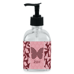 Polka Dot Butterfly Glass Soap & Lotion Bottle - Single Bottle (Personalized)
