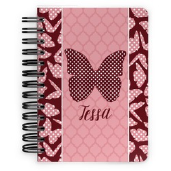 Polka Dot Butterfly Spiral Notebook - 5x7 w/ Name or Text