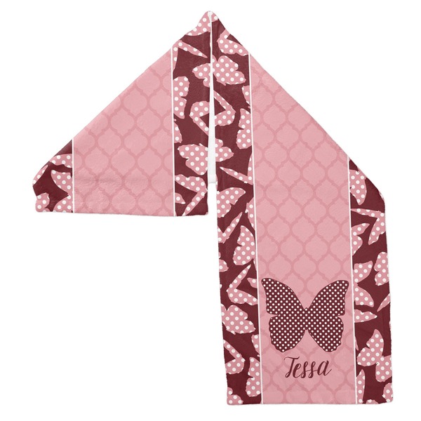 Polka Dot Butterfly Sports Towel Folded - Both Sides Showing
