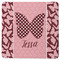 Polka Dot Butterfly Square Rubber Backed Coaster (Personalized)