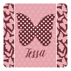Polka Dot Butterfly Square Decal (Personalized)