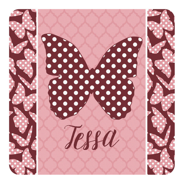 Custom Polka Dot Butterfly Square Decal - XLarge (Personalized)